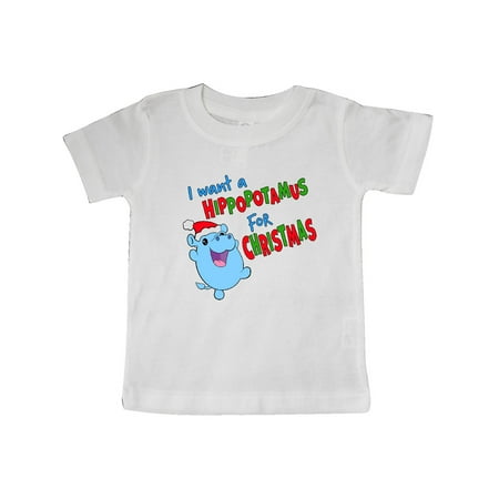 

Inktastic I Want a Hippopotamus For Christmas Cute Stuffed Hippo Gift Baby Boy or Baby Girl T-Shirt