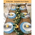 thumbnail image 4 of 13 Inch Round Placemats Set of 6, Blue Snowman Christmas Non Slip Heat Insulation PP Table Mats, Xmas Tree Snowflake Gifts Washable Place Mats for Kitchen Dining Party Table Decor, 4 of 7