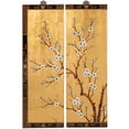 thumbnail image 2 of Oriental Furniture Gold Lacquer Wall Plaque - Cherry Blossom, 2 of 6