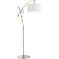 thumbnail image 5 of Possini Euro Design Modern Standing Arc Floor Lamp Adjustable Boom Arm 69" Tall Brushed Nickel Off White Linen Fabric Drum Shade Decor for Living Room Reading House Bedroom Home, 5 of 8