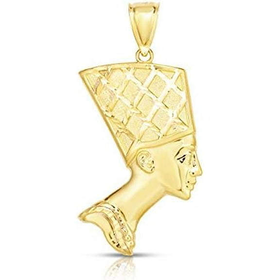 Floreo 10k Yellow Gold Egyptian Queen Nerfetiti Pendant Large