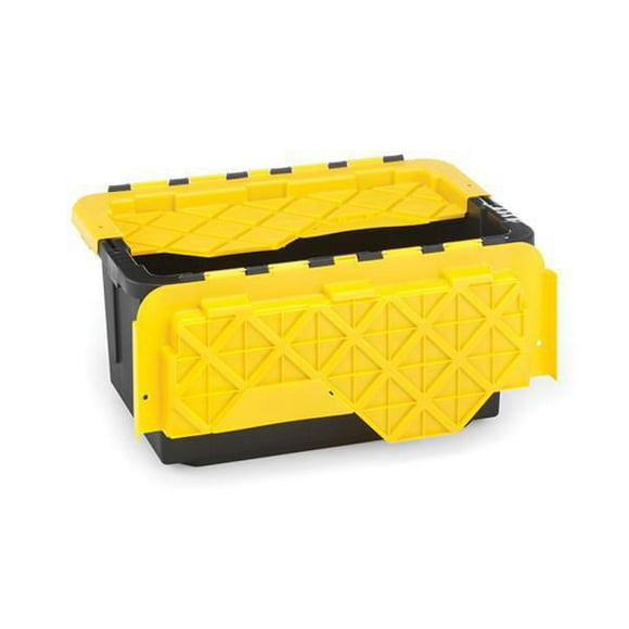 Homz® Durabilt® 15 Gallon Flip Lid Tough Storage, Black and Yellow