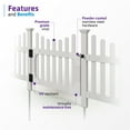 thumbnail image 4 of 3ft H x 3.5ft W (1 Gate) No Dig WamBam All American Scallop Top Gate Kit, White Vinyl Picket Yard Fence Gate w/ Hardware Included for All American Fence, Outdoor Gate for Patio & Yard, ZP19043, 4 of 7