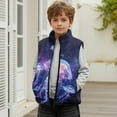 thumbnail image 7 of Xixirimido Jellyfish Galaxy Pattern Girls Boys Zippered Vest Warm Soft Fleece Vest for Kids Sleeveless Stand Collar Jacket with Pockets Fall Winter Outerwear for 2T, 7 of 7