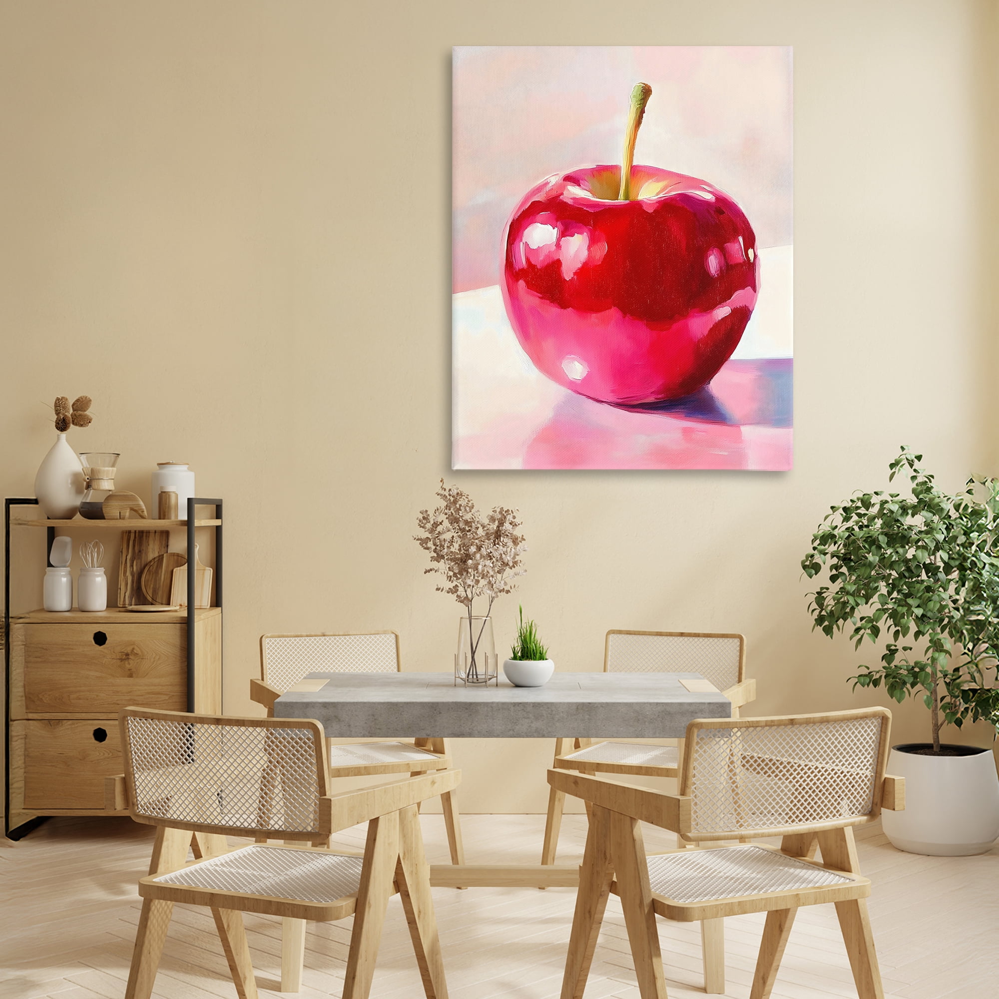 Stupell Industries Shiny Red Apple Reflection Canvas Wall Art, design by The Prints Vibe