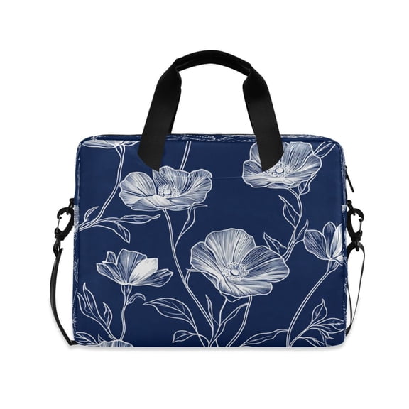 16inch Laptop Briefcase, Business Laptop Bag with Detachable Strap & Padded Compartment, Water-Resistant Polyester,Floral