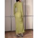 thumbnail image 5 of Vestido Informal de Larga para Mujer, con Escote Cuadrado, Suave, Ajustado, para y Otoño. Verde Hierba S, 5 of 8