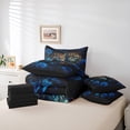 thumbnail image 5 of Feelyou 3D Leopard Cheetah Bedding Comforter Set 7pcs for Couple, Mystic Blue Rose King Bedding Sets, Romantic Couple Animal Reversible Bed Sheets, Ultra Soft Bedroom Decor, 5 of 7
