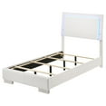 thumbnail image 3 of Bed Frame Felicity White High Gloss Wood Twin LED Panel Bed,Platform Bed Frame, 3 of 12