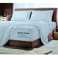 thumbnail image 5 of Royale Linen Bamboo Fitted Sheet King Only - Cooling King Size Fitted Sheets For Bed - Deep Pocket Up to 16" - Organic Viscose Derived from Bamboo - Soft Silky Bottom Sheet (78x80 Inch, Lake Blue), 5 of 9