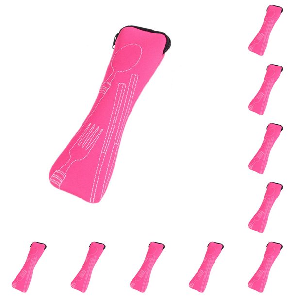 Monstrate Soporte para vajilla Bolsa de vajilla de viaje ligera Reutilizable Estuche con cremallera lavable Bolsas para cubiertos Garden Park Cases Rose Rosa roja 10piezas Monstrate CBP049607