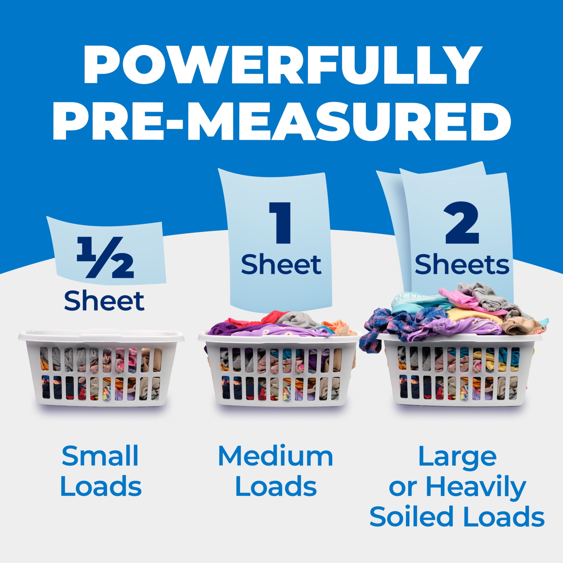 ARM & HAMMER Power Sheets Laundry Detergent Sheets, Fresh Linen, 50 Count, up to 100 Loads