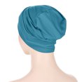 thumbnail image 3 of Chemo Headwear for Women Flower Pleated Beanies Stretch Elastic Turbans Soft Cancer Hats Head Coverings Scarf,Light Blue, 3 of 6