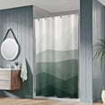 thumbnail image 2 of Designer 36 x 72 Inches Shower Curtain, Popular Shower Stall Curtain, Ombre Dark Green Fabric Shower Curtains for Bathroom Decor, Contemporary Bathroom Curtains, Dark Green, 2 of 6