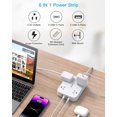 thumbnail image 2 of Regleta de alimentación con protector contra sobretensiones HANYCONY con 4 cables USB de 5 pies, 2 of 7