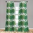 thumbnail image 4 of Ambesonne Nature Curtains, Classical Leaf Illustration, Pair of 28"x63", Forest Green Reseda Green, 4 of 5