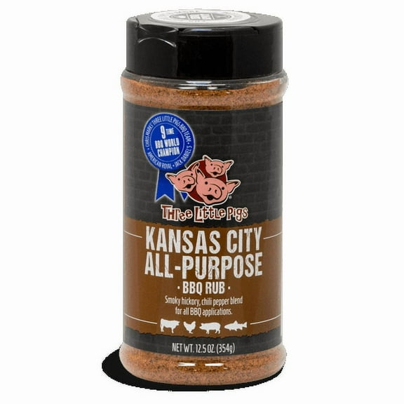 Three Little Pigs Kansas City All Purpose Rub 12.5 Oz Bottle Award Winning