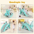 thumbnail image 6 of Costway 4-in-1 Rocking Horse & Slide Set Toddler Slide Playset w/Basketball Hoop Green, 6 of 10