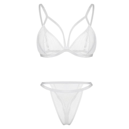 

Follure Lingerie for Women Fashion Love Lace Sleepwear Steel Ring Pajamas Underwear