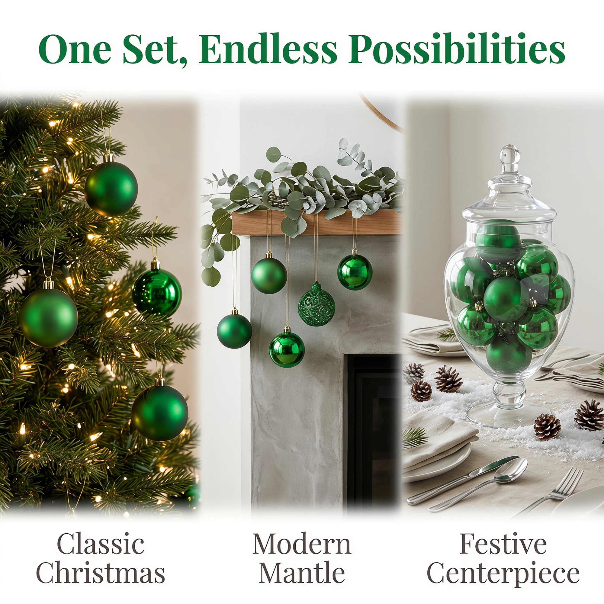 Unique Bargains 6 Pack Electroplated Sphere Orbs Decorative Christmas 0rnaments Green 2.4"