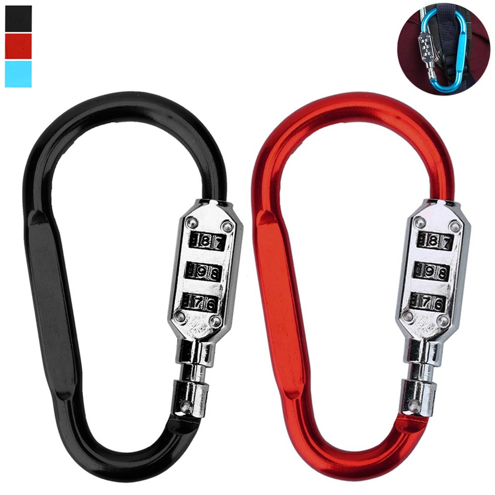2 Pack 3 Inch Aluminum Carabiner D-Ring Keychain – Spring Belt Clip Snap Hook, Red