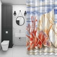 thumbnail image 4 of Ocean Life Bathroom Shower Curtain, Marine Shell Coral Algae Starfish Oil Painting Waterproof Washable Soft Bath Curtain for Bathtub Decor with 12 Hooks&Grommet, 66x72 Inch, 4 of 9