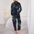 thumbnail image 5 of Kll Joystick Gamepad Print Women'S Long Sleeve Pajamas With Pants Sleepwear Loungewear 2 Set-Large, 5 of 9