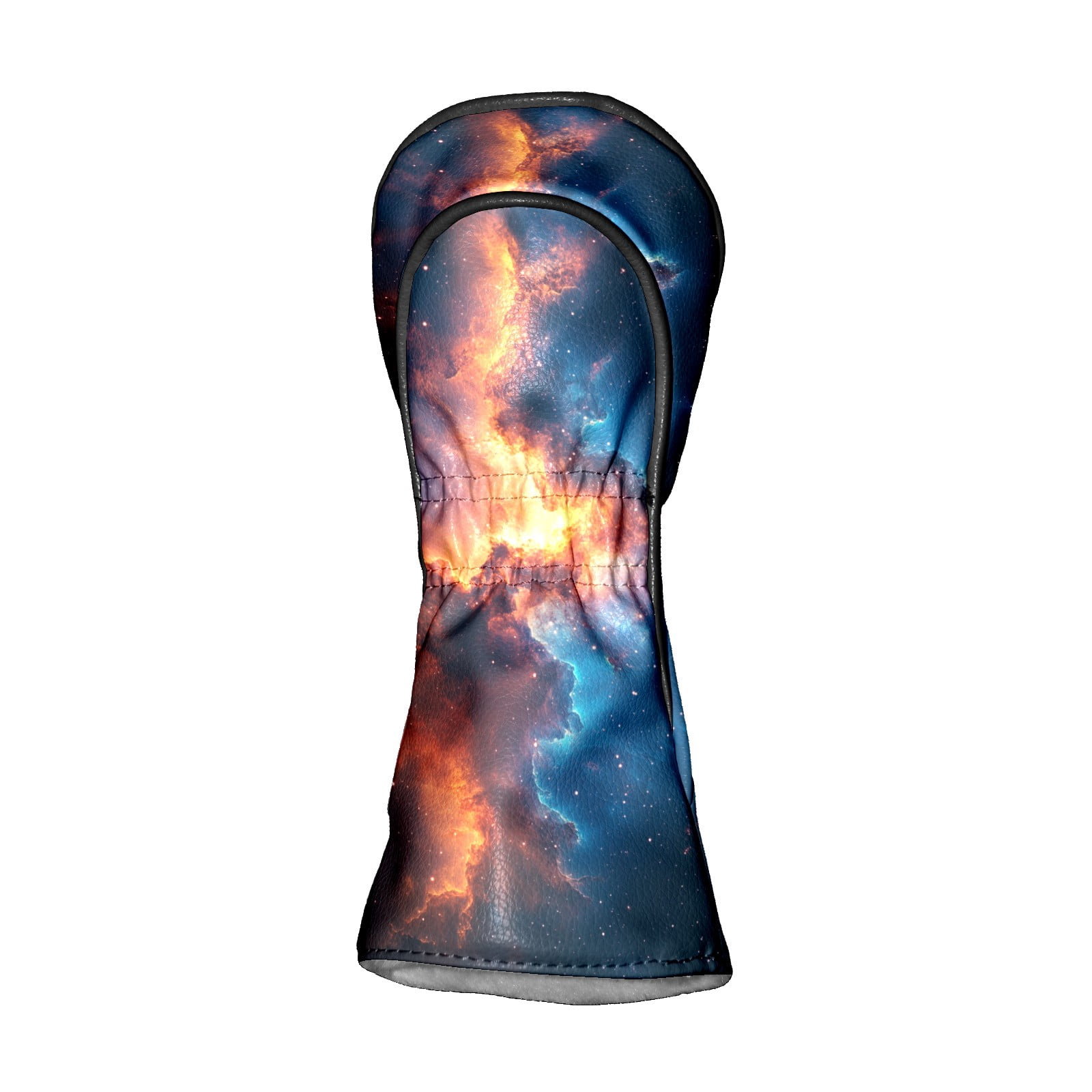 Golf Club Covers PU Leather Waterproof Head Covers for Fairway Woods Hybrids Blue And Orange Aurora