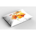 thumbnail image 2 of Ambesonne Garden Pillow Sham 2 Pack, Orchid Petal Wild Exotic, 26"x20", Red Yellow Marigold, 2 of 3