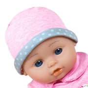 Lissi: 16 Interactive Baby Doll Alexa - Pink-Grey-Polka Dot-Bow Outfit & Hat, Sounds & Moving Face, Bottle & Pacifier, Roleplay Toy, Kids-Toddlers 2+