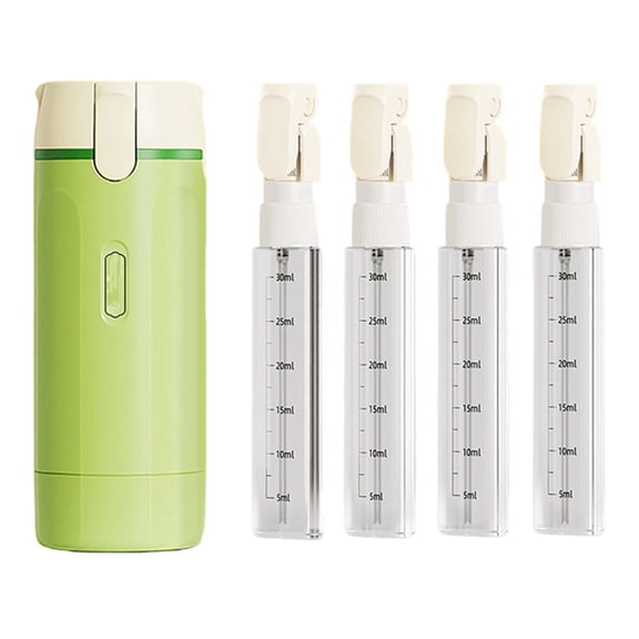 XQWJWLA 4 in 1 Travel Dispenser Bottle, Refillable Leak Proof Travel Containers Cosmetic Pump Dispensers, Portable,4 Pack 30ML Travel Bottles for Toiletries(Green,1PCS)