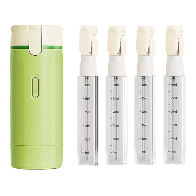 TIELUTT 4 in 1 Travel Dispenser Bottle for Toiletries Portable Bulk Toiletries Bottles 3oz Travel Containers for Toiletries Computer Storage Container Cute Shampoo and Conditioner Bottles Bag for Tra