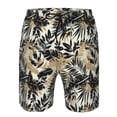 thumbnail image 4 of Kdxio Black Palm Leaves Pattern Mens Casual Shorts - Drawstring Summer Beach Sports Shorts for Men, 4 of 9