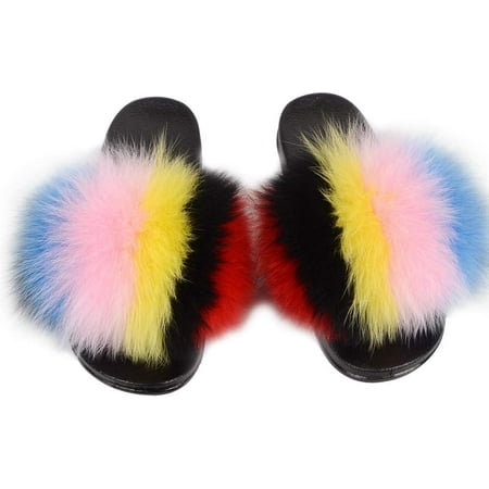 

Women s Fur Slides Furry Slide Sandal for Outdoor Fur Slippers