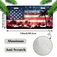 thumbnail image 2 of 1 Pcs 2D Flat License Plate Covers & Frames, American Flag with Palm Trees For Decorative Front, Waterproof For Decoration Aluminum License Plate Covers & Frames Cover For Men Women, 12" X 6", 2 of 7