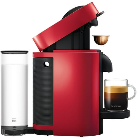 Nespresso Vertuo Plus Coffee and Espresso Maker by De'Longhi with Aeroccino Milk Frother - Cherry Red