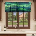 thumbnail image 6 of Turquoise Ombre Curtain Valances for Windows, Kitchen Valance Window Treatments Panel 2 Pack, Teal Aurora Iceland Scenery Rod Pocket Short Curtains for Bathroom Bedroom 54 x 18 Inch, 6 of 8