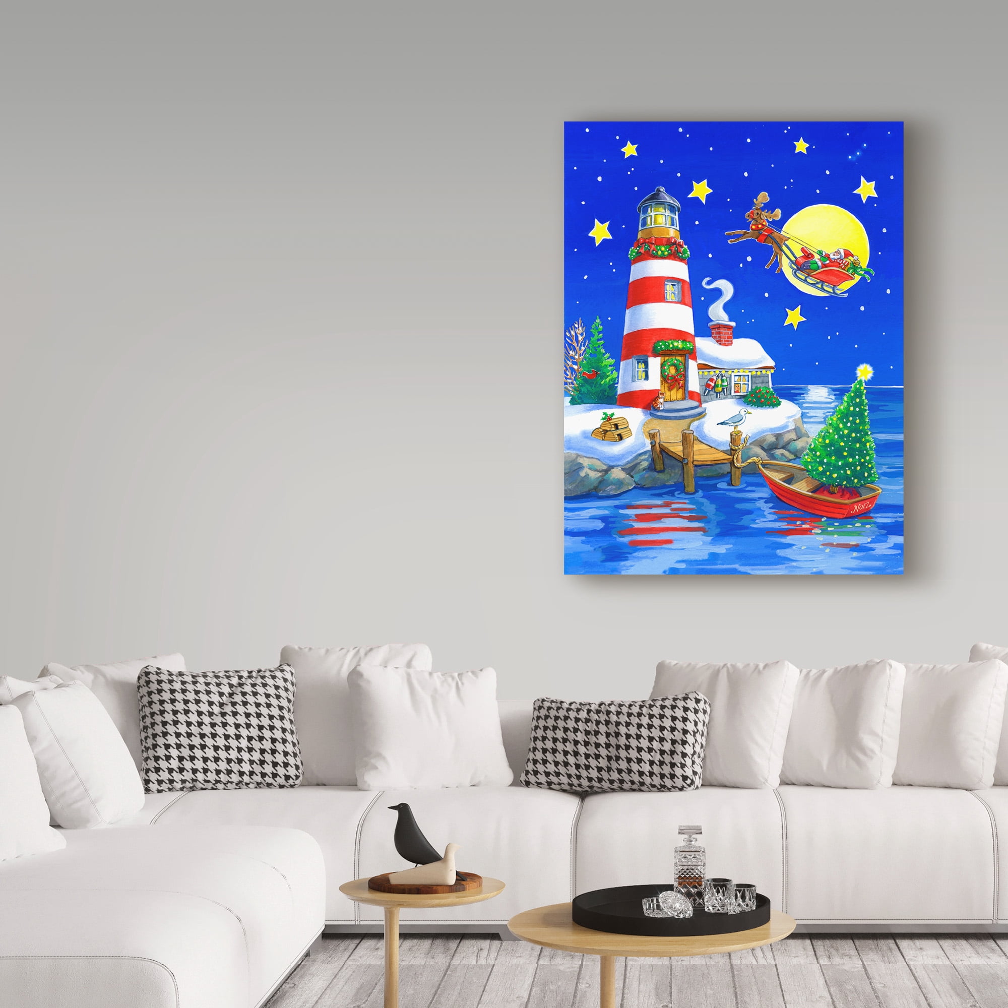 Trademark Fine Art 'Striped Lighthouse' Canvas Art by Geraldine Aikman