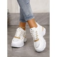 thumbnail image 3 of Women Letter Graphic Lace-up Front Wedge Sneakers, Sporty Sneakers, 3 of 4