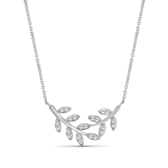 JewelersClub 1/4 Carat T.W. White Diamond Sterling Silver Leaf Necklace