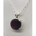 thumbnail image 3 of Natural 9mm Round Garnet Sterling Silver Necklace, 3 of 8