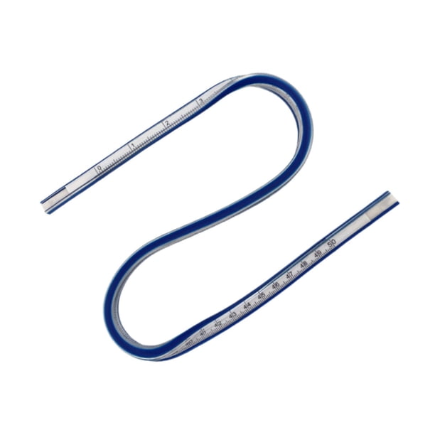 Regla curva flexible, cortador gráfico, herramienta de medición suave 50cm