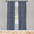 thumbnail image 3 of Ambesonne Geometric Curtains, Rhombuses and Dots, Pair of 28"x84", Bluegrey Dark Blue White, 3 of 5