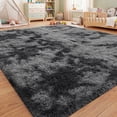 thumbnail image 2 of Nefoso Shag Area Rug, 8ft x 10ft Soft Fluffy Tie-Dye Area Rugs for Living Room Bedroom Decor Carpet, Dark Gray, 2 of 13