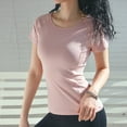 thumbnail image 7 of aidice Yoga Tops for Women Athletic Round Neck Short Sleeve Skinny Stretch Breathable Workout T Shirts, 7 of 7