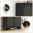thumbnail image 7 of Accent Cabinet with Printed Arched Line Pattern, Modern Buffet Sideboard with Adjustable Shelves, Decorative Storage Cabinets for Bedroom Living Room Kitchen Office Entryway and Hallway, Black, 7 of 7