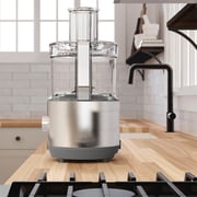GE 550-Watt 12-Cup Food Processor with Accessories and Stainless Steel Blades, Stainless Steel