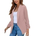 thumbnail image 3 of Capreze Womens Casual Work Office Cropped Blazer Open Front Long Sleeve Cardigan Jacket Plus Size Blazers Jacket Overcoats Size S-5XL, 3 of 4
