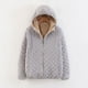 thumbnail image 2 of Chaqueta de invierno de estilo coreano, ajustada, de lana de cordero a cuadros, con capucha, gruesa y cálida, de algodón, con clip, 2 of 6