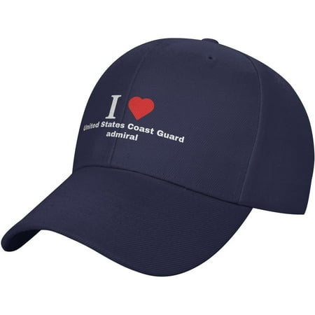 I Love United States Coast Guard Admiral Baseball Cap for Men Women Classic Adjustable Dad Hat Golf Hat